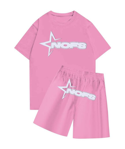 Nofs T shirt with Short Summer Tracksuit – Pink