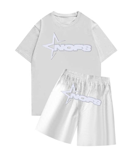 None of Us T shirt With Short Summer Set In White